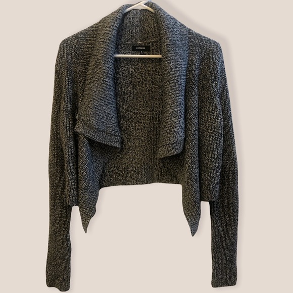 Express Sweaters - Express Cropped Sweater Cardigan - Small
